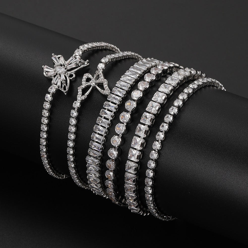 High-grade silver zircon bracelet