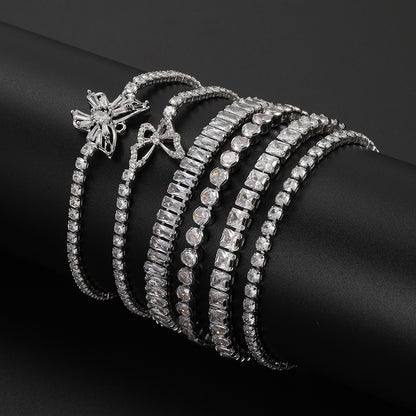 High-grade silver zircon bracelet