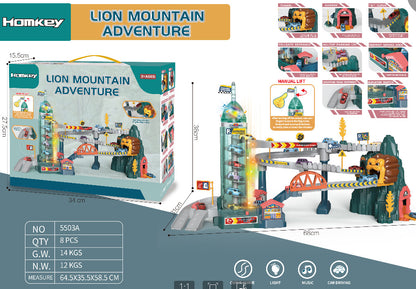 Dinosaur Mountain Track Car Adventure Aparcamiento Juguete para niños de 3 a 4 años 