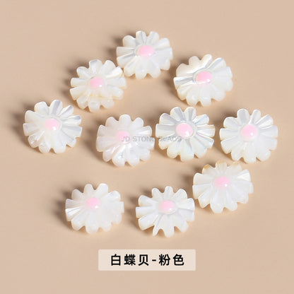 12Mm multi-colored shell small daisy loose beads
