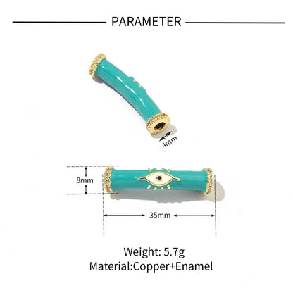 Copper Zircon Devil's Eye Bent Beads