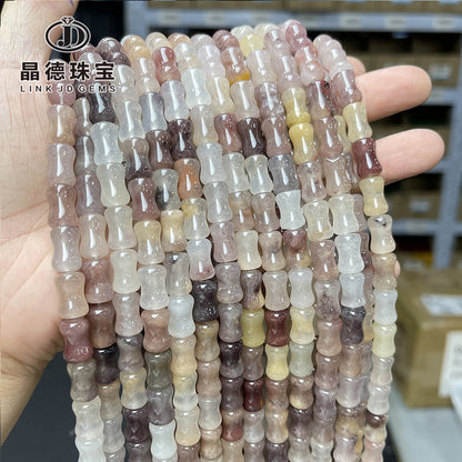 8 * 12Mm natural violet stone bamboo tube beads