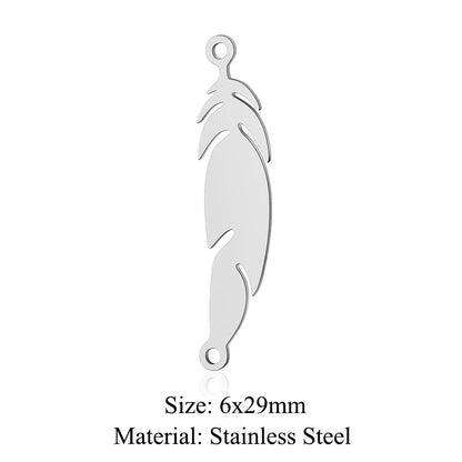 5 pcs/bag Feather wings Titanium steel pendant