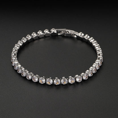 High-grade silver zircon bracelet