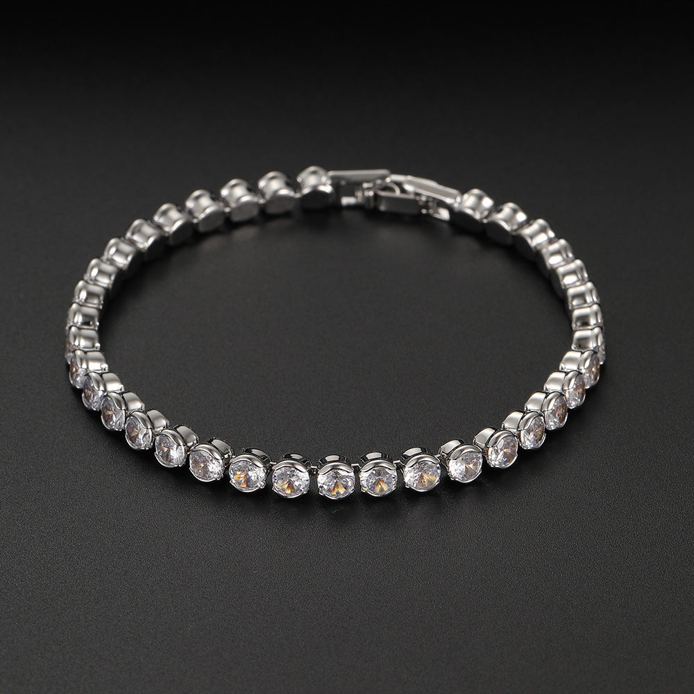 High-grade silver zircon bracelet