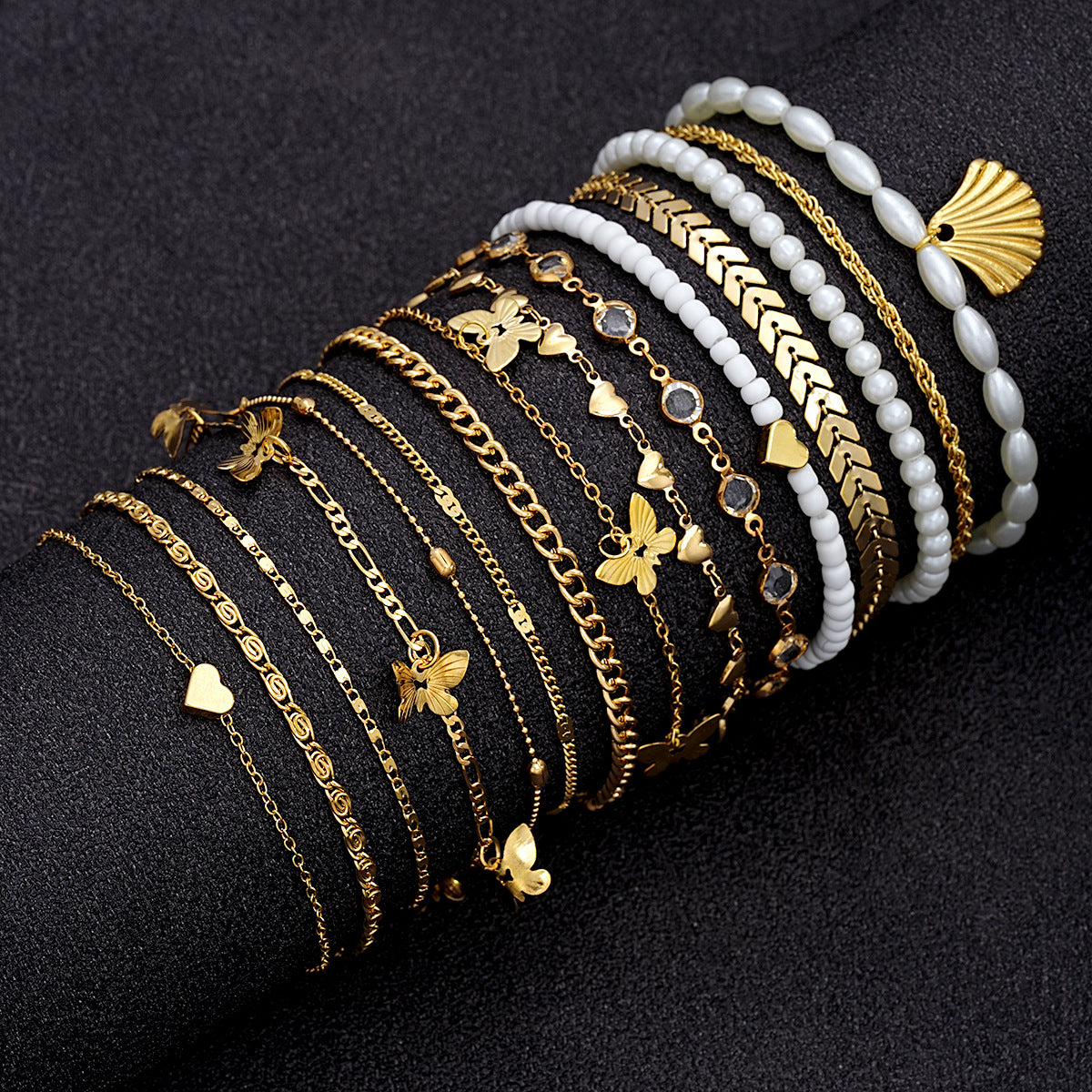 Bohemian Butterfly Anklet Set