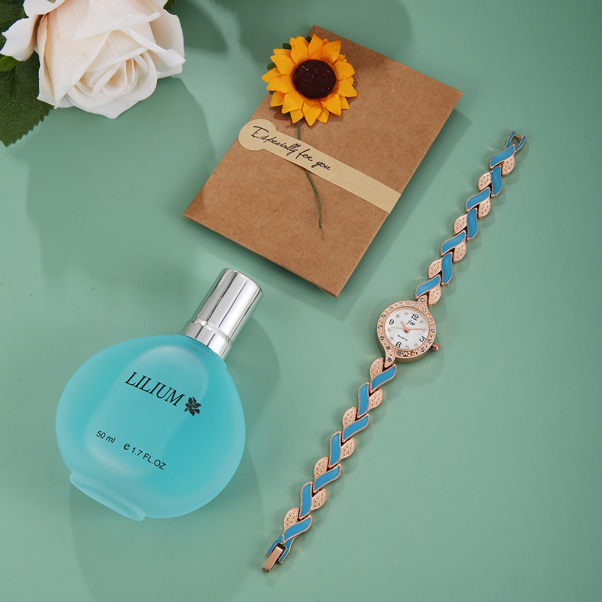 Quartz Watch Perfume Greeting Card 3-piece Set