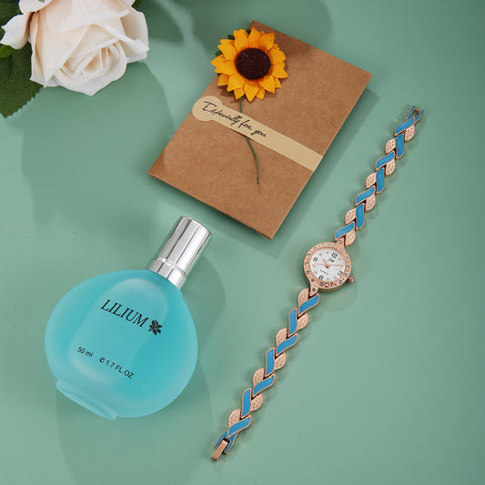 Quartz Watch Perfume Greeting Card 3-piece Set