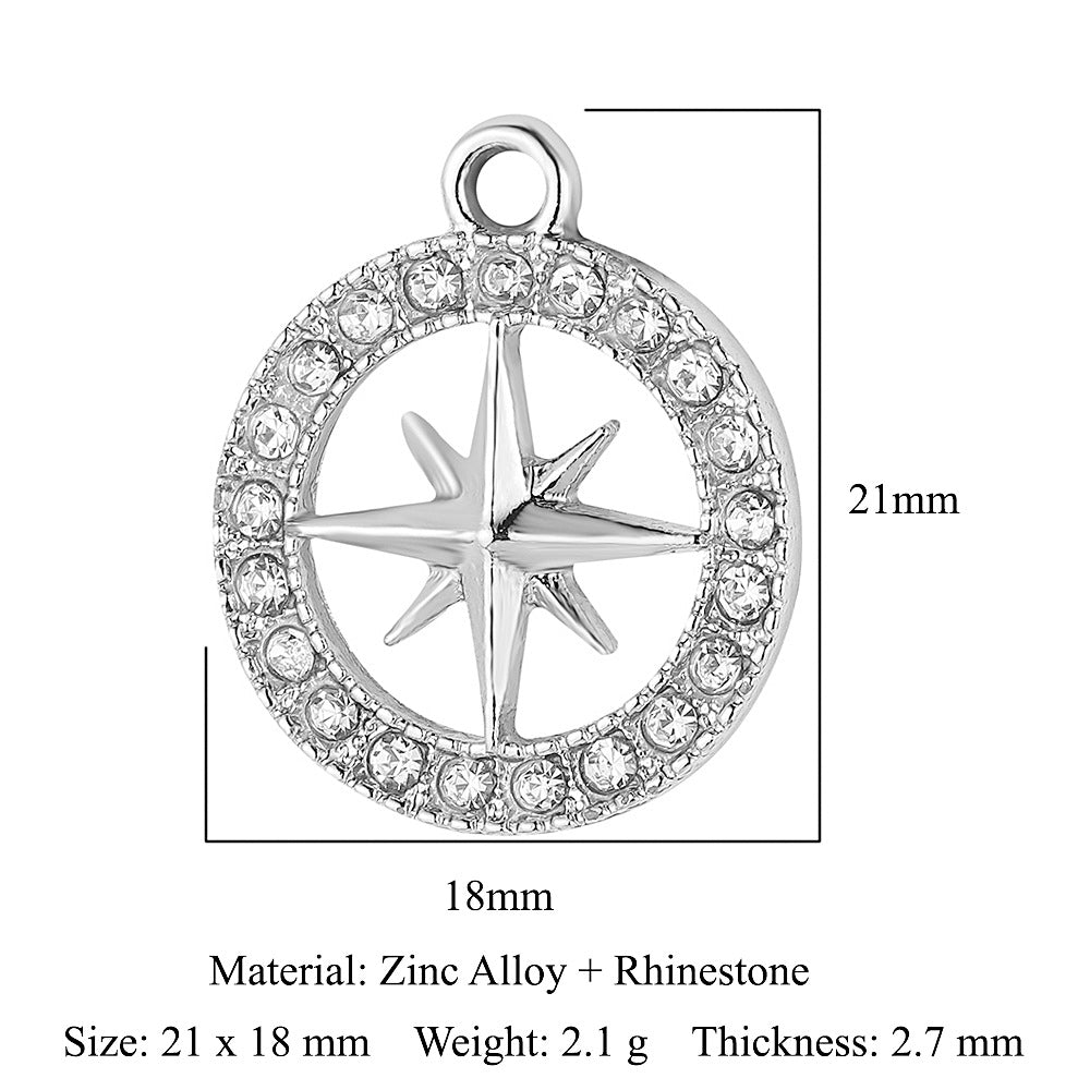 Paquete de 5 colgantes de aleación de zinc con forma de estrella, luna y sol 