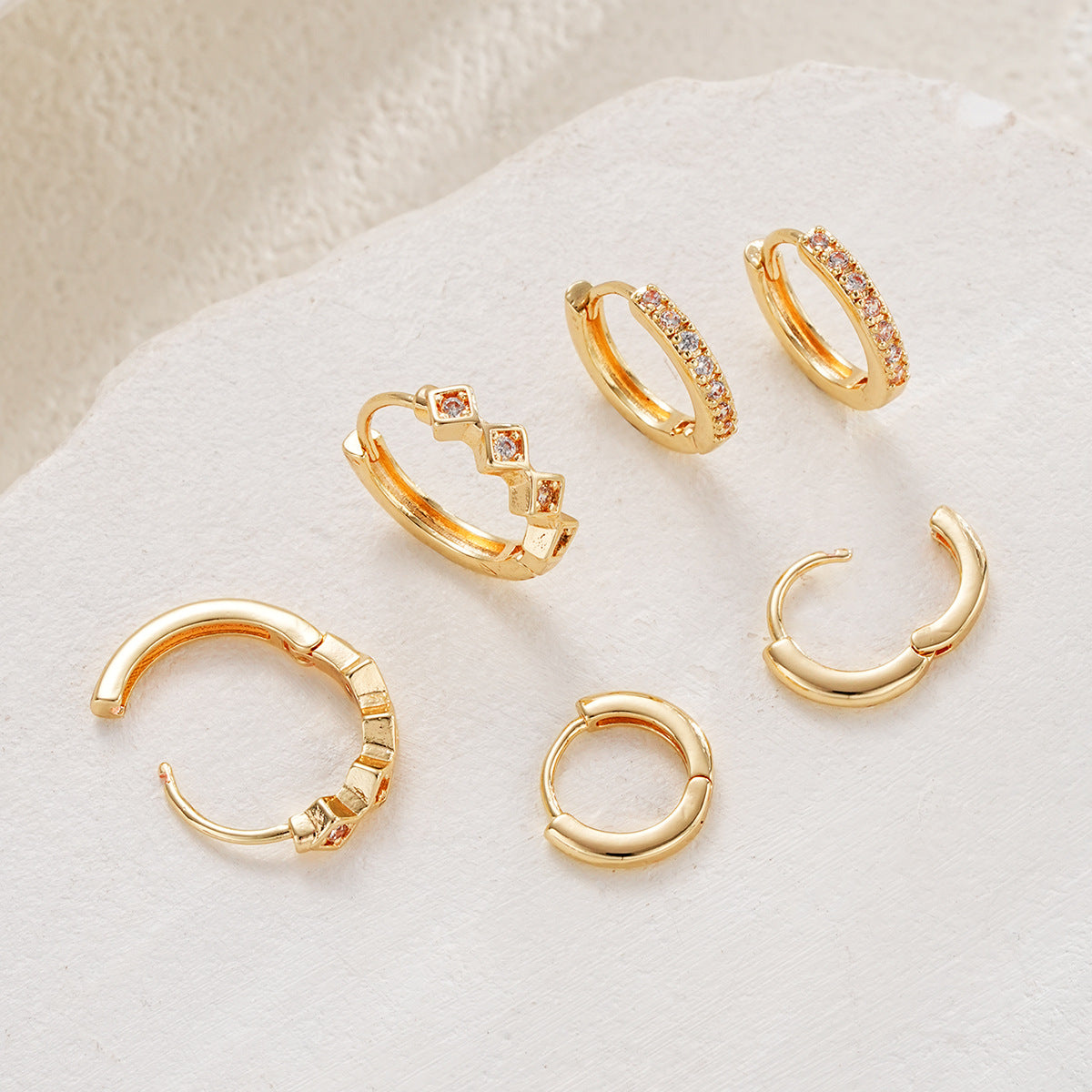 Double-Layer C-Shaped Hoop Earrings