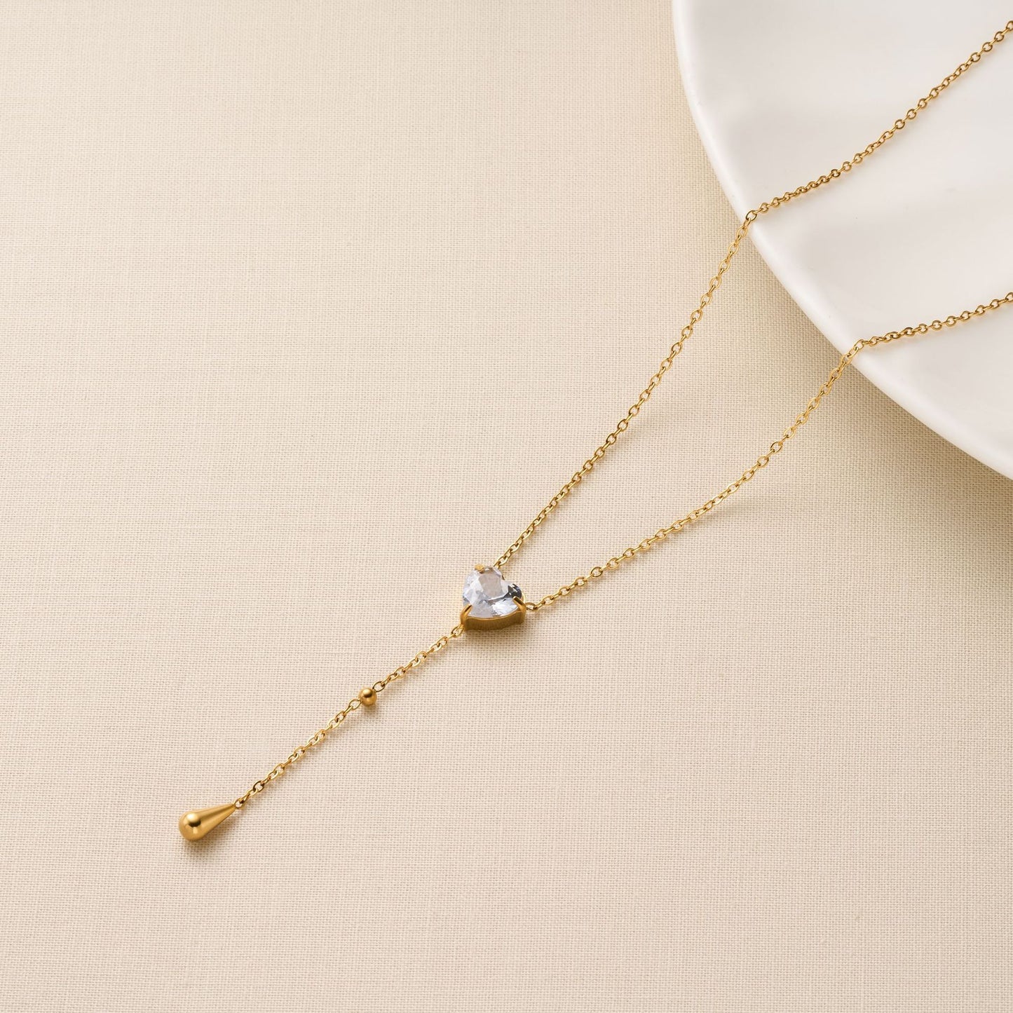 Love Zircon Tassel Necklace