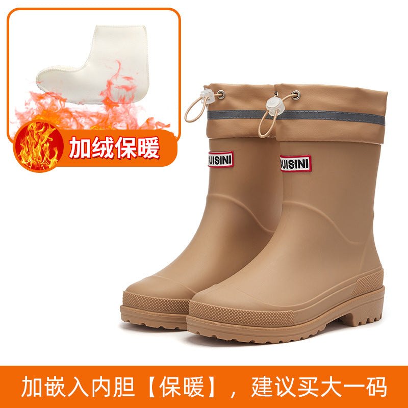 Bundle middle tube rain shoes wear-resistant and waterproof