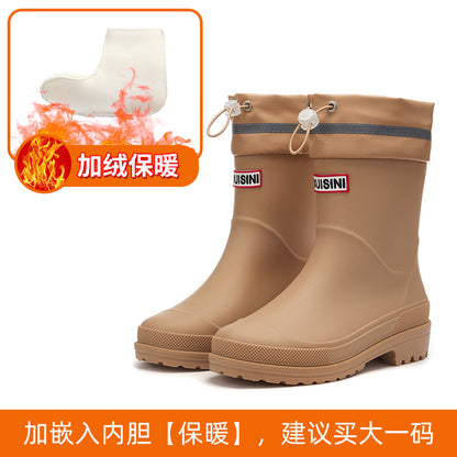 Bundle middle tube rain shoes wear-resistant and waterproof