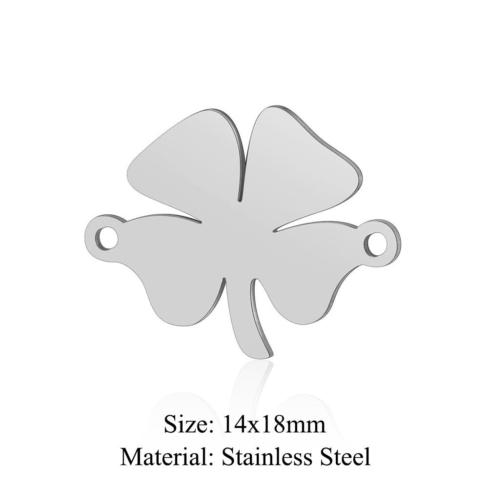5 pcs/pack Four Leaf Clover Tree of Life Transfer Titanium Steel Pendant