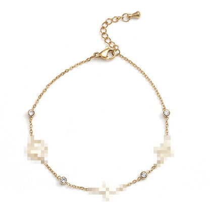 Four-leaf clover drill titanium steel bracelet