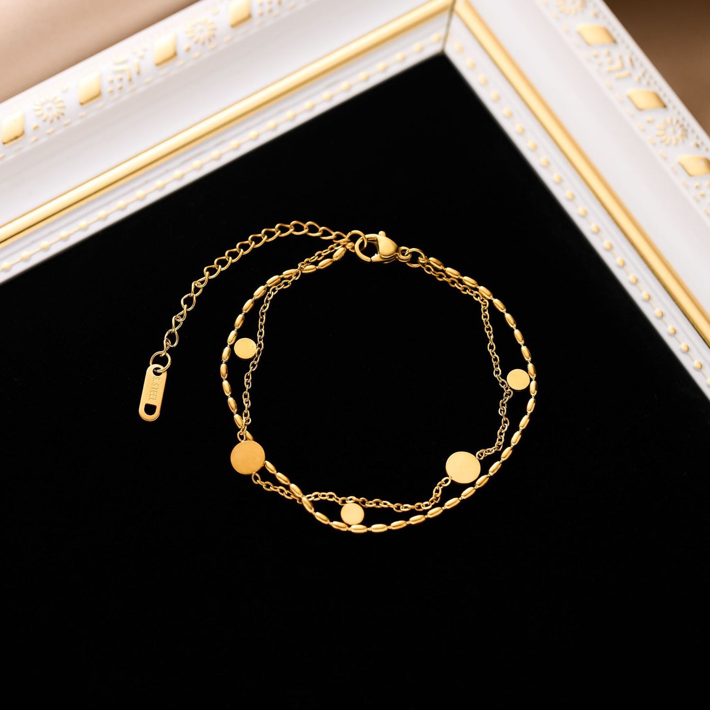 18k gold double anklet