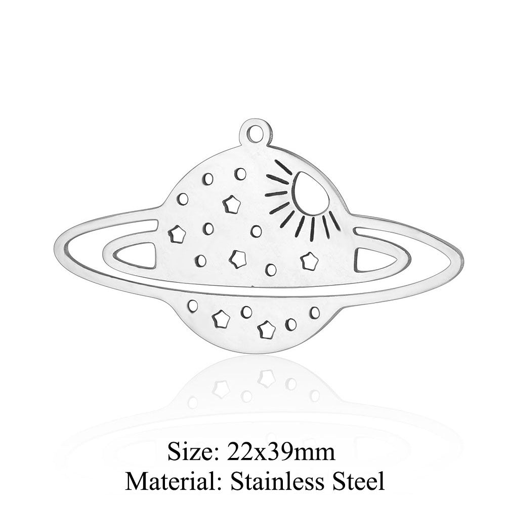 5 pcs/pack star moon titanium steel pendant planet DIY