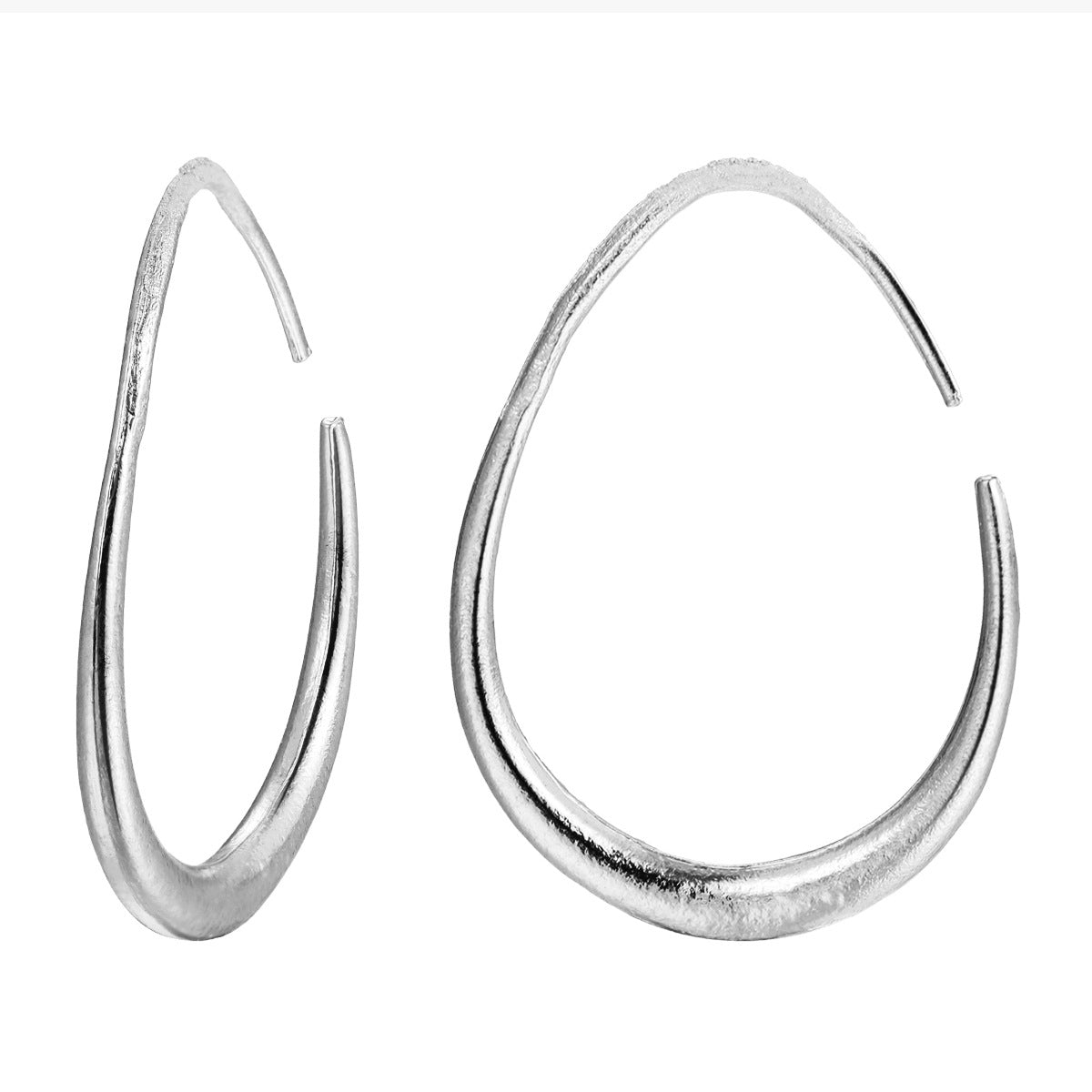 Oval Elongated Face Stud Earrings