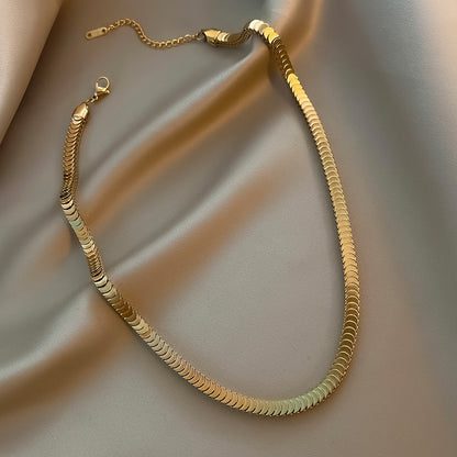 Titanium steel fish scale necklace