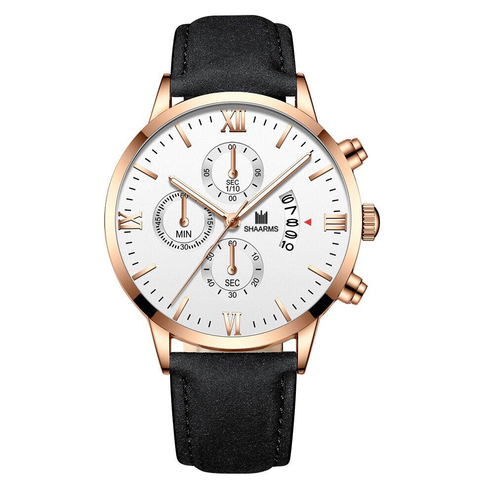 False three-eye calendar watch quartz watch