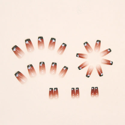 French Color Block Short Ballet Nails