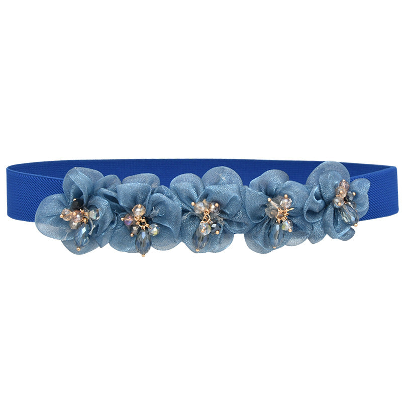Stylish sparkling rhinestone elastic belt