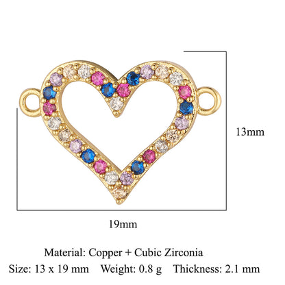 Bead butterfly copper zircon double hole accessories family pendant