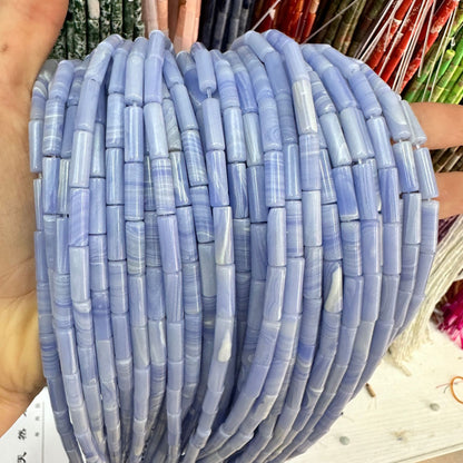 4*13MM natural stone crystal cylindrical spacer beads