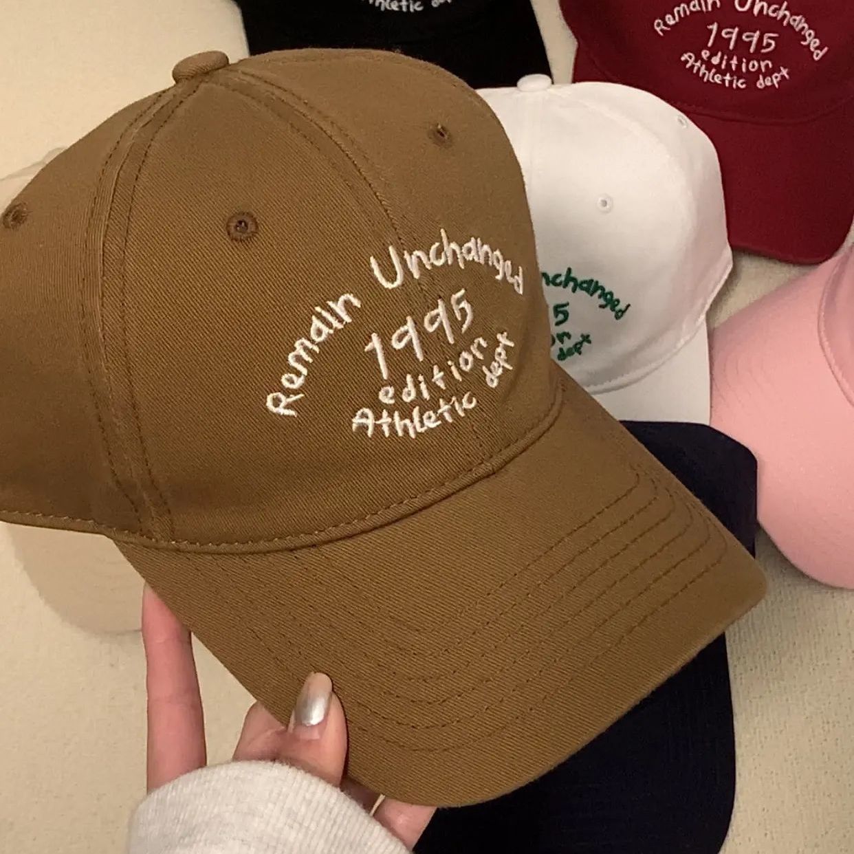 Embroidered Wide-Brim Baseball Cap