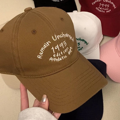 Embroidered Wide-Brim Baseball Cap