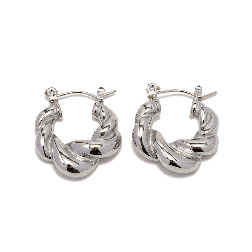 Braided Chunky Hoop Earrings