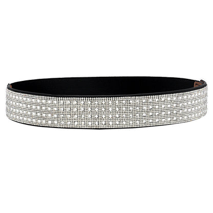 Handmade rhinestone inlaid elastic waist seal
