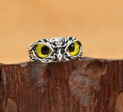 Vintage Devil's Eye Owl Ring