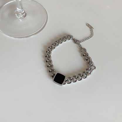 Black square necklace