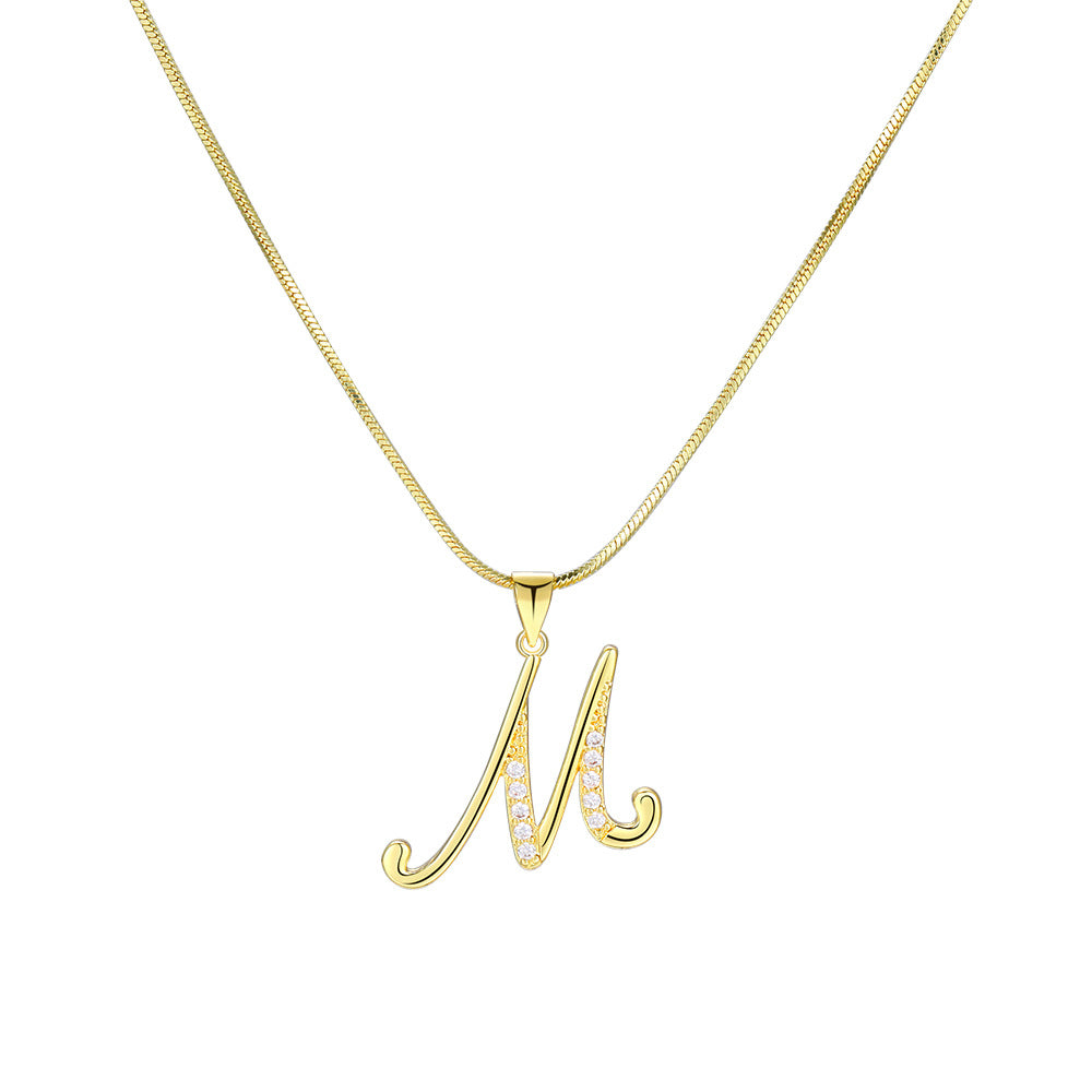 European and American 26 letters gold necklace