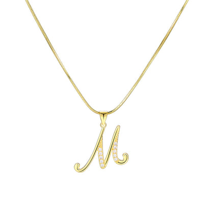 European and American 26 letters gold necklace