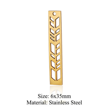 Colgante de acero de titanio con forma geométrica, 5 unidades por bolsa 