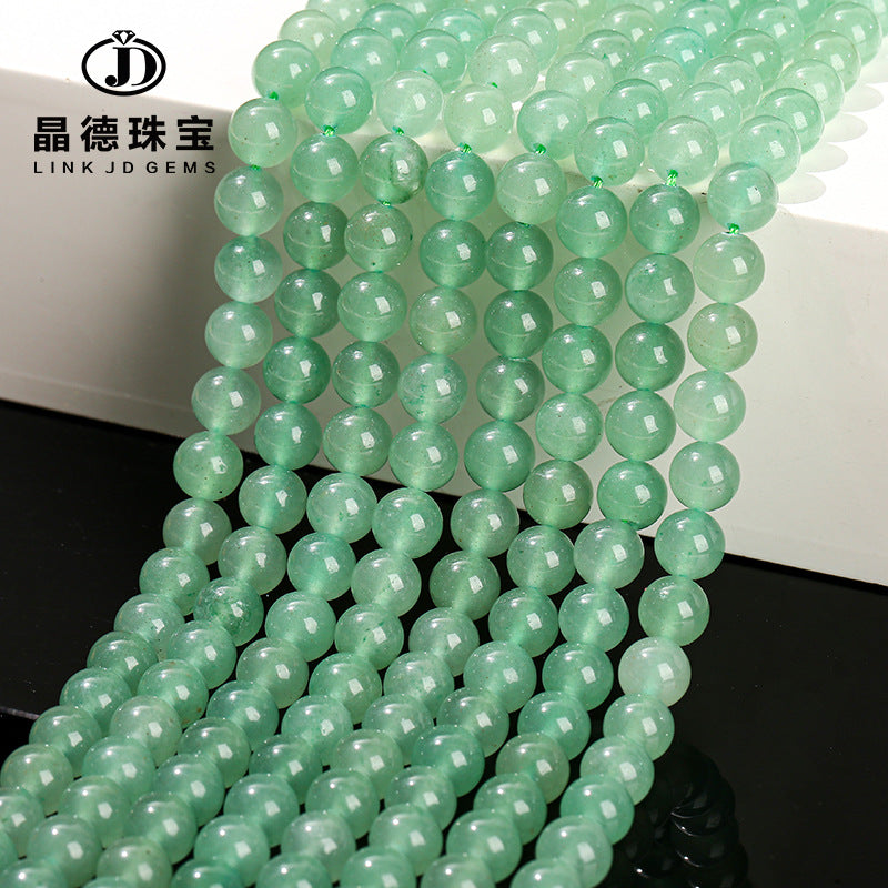 Green jade beads round beads wholesale work in progress
