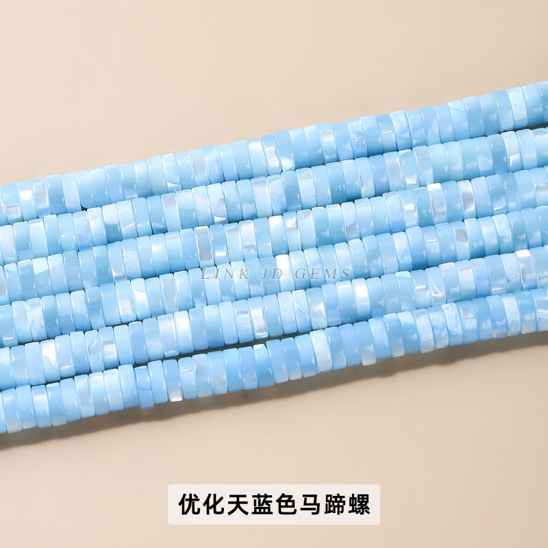 2 * 6Mm multi-color horseshoe snail shell right angle round piece loose beads