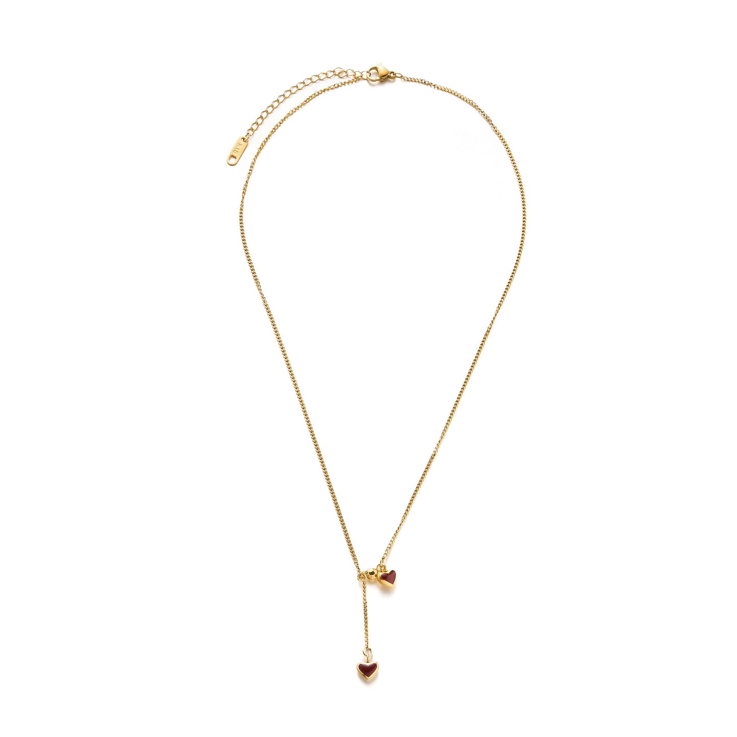18K Gold Double Heart Necklace