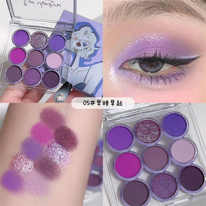 Paleta de sombras de ojos de nueve colores melocotón 