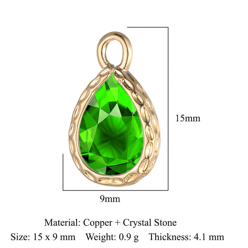 Colgante de cristal de cobre con forma de mariposa y gota de agua 
