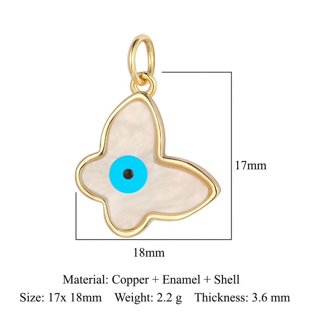 3 pcs/pack butterfly copper zircon angel pendant.
