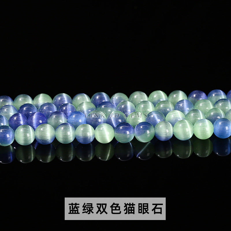 Two-color mixed-color opal round beads loose beads