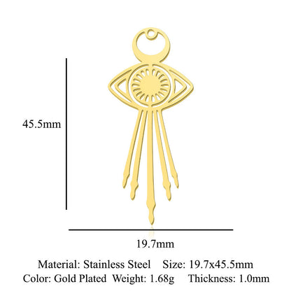 5 pcs/bag Ocean Wave Fish Scale Titanium Steel Pendant