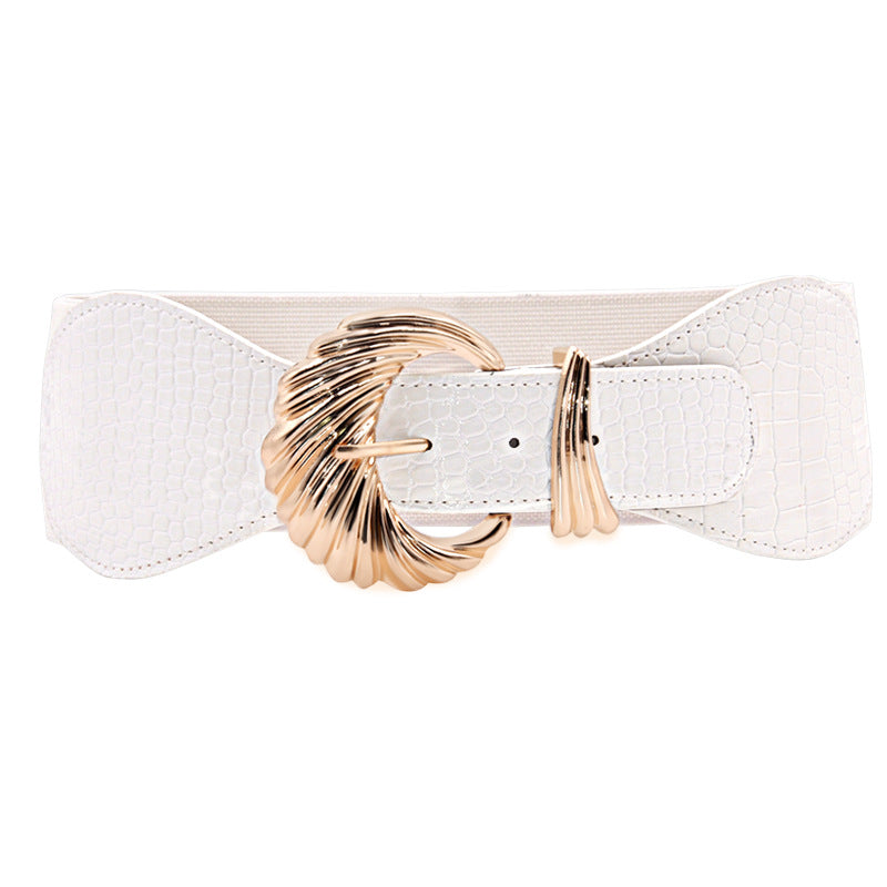 Elastic wide belt elastic pin buckle fashion