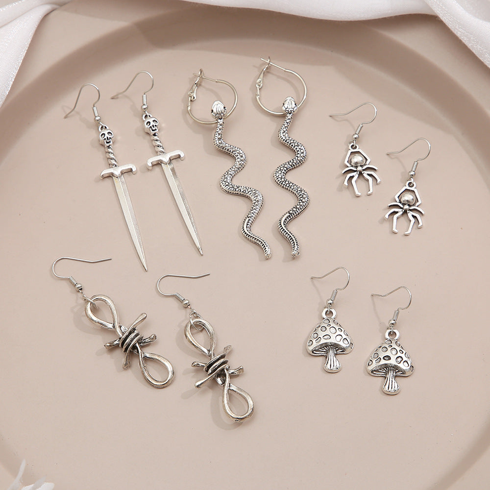 9-Piece Retro Charm Earring Set