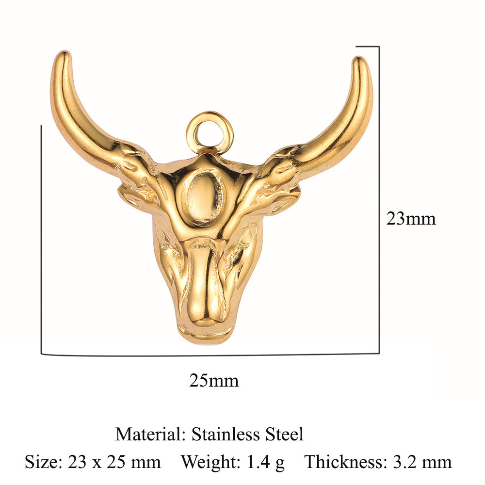 Colgante de acero de titanio con forma de tótem facial, accesorios de acero inoxidable con doble orificio 
