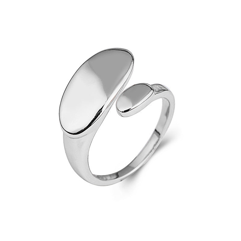 INS-Style Personalized Stainless Steel Open Index Ring