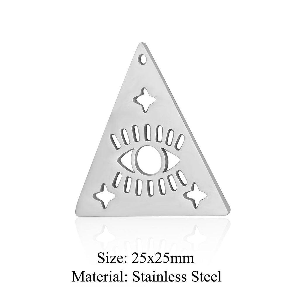 5 pcs/bag witch hat titanium steel eye pendant